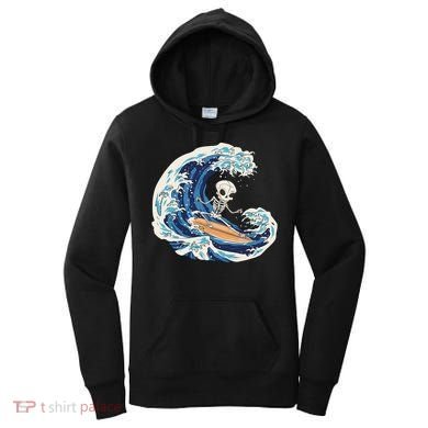 Skeleton Surfing Summer Surfer Women's Hoodie
