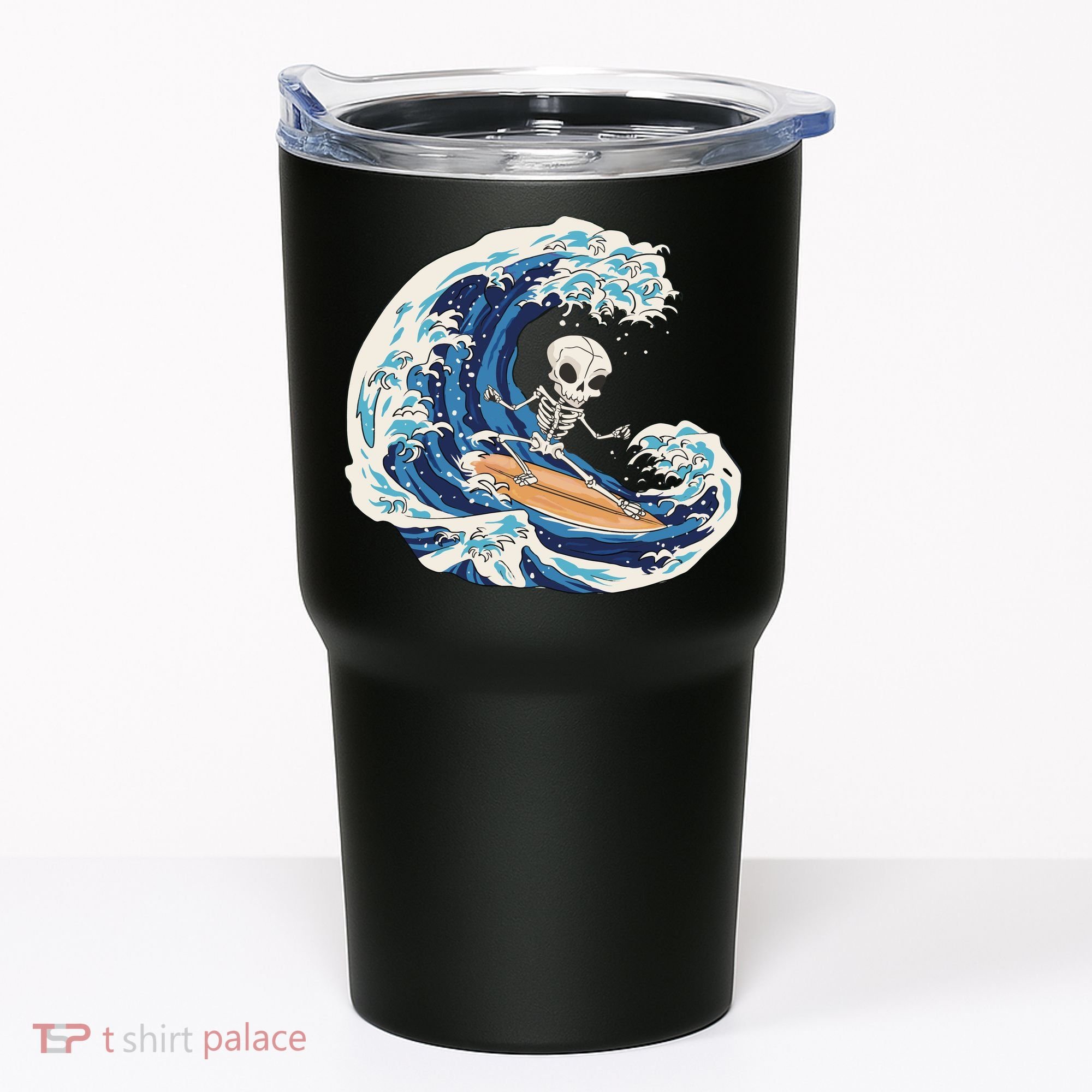 Skeleton Surfing Summer Surfer Tumbler