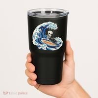 Skeleton Surfing Summer Surfer Tumbler thumb 2