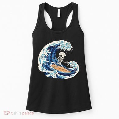 Skeleton Surfing Summer Surfer Women's Tank Top