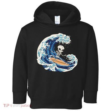 Skeleton Surfing Summer Surfer Toddler Hoodie