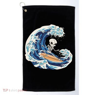 Skeleton Surfing Summer Surfer Golf Towel
