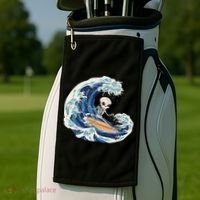 Skeleton Surfing Summer Surfer Golf Towel thumb 2