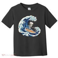 Skeleton Surfing Summer Surfer Toddler T-Shirt thumb 0