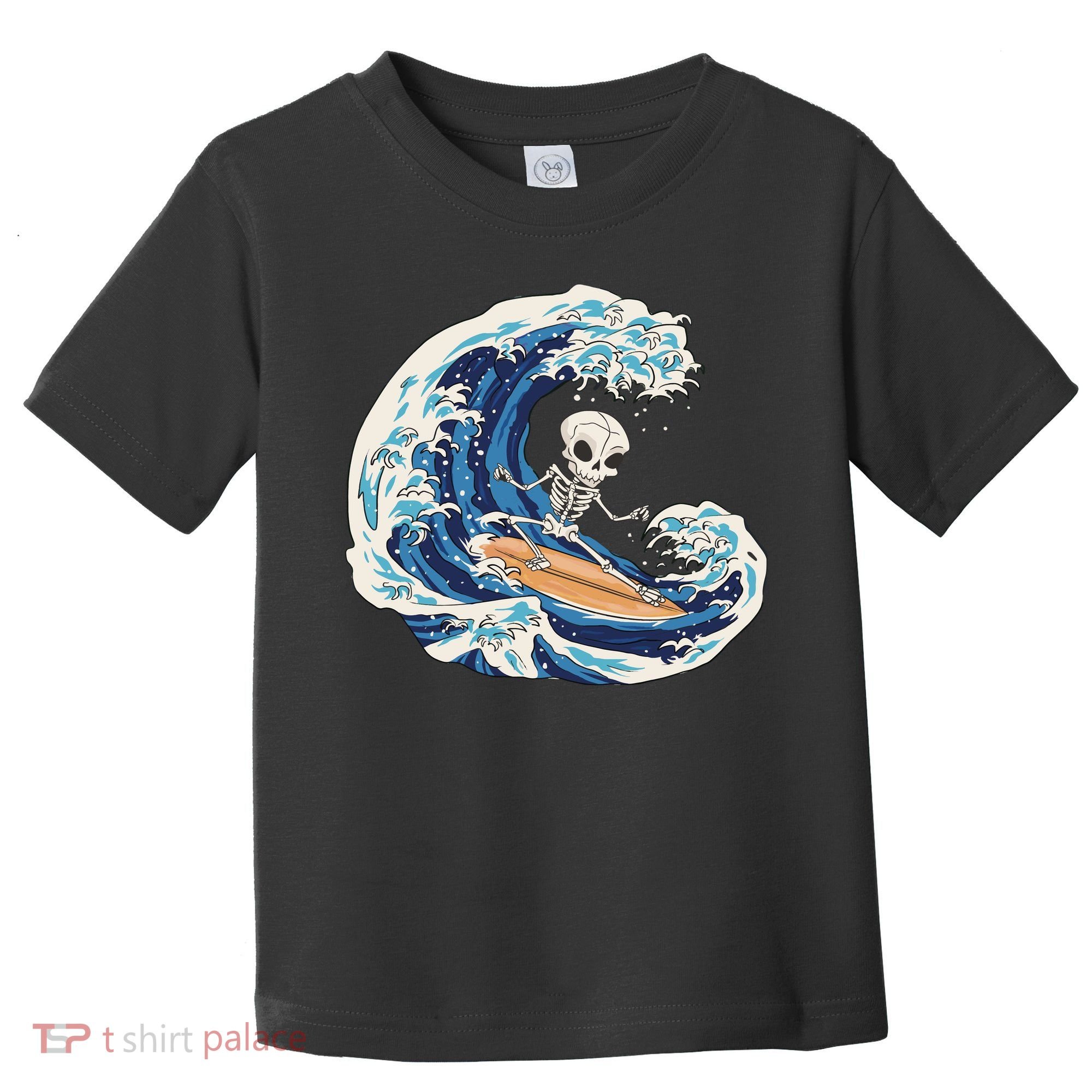Skeleton Surfing Summer Surfer Toddler T-Shirt