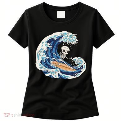Skeleton Surfing Summer Surfer Women's T-Shirt