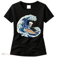 Skeleton Surfing Summer Surfer Women's T-Shirt thumb 0