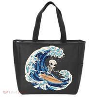 Skeleton Surfing Summer Surfer Tote Bag thumb 0