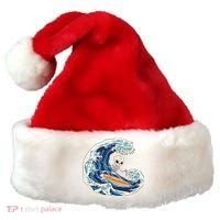 Skeleton Surfing Summer Surfer Santa Hat thumb 0