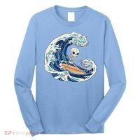 Skeleton Surfing Summer Surfer Long Sleeve Shirt thumb 0