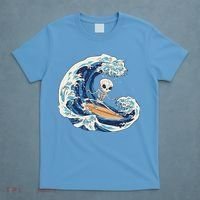 Skeleton Surfing Summer Surfer T-Shirt thumb 4