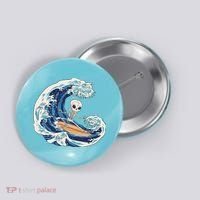 Skeleton Surfing Summer Surfer Button thumb 0