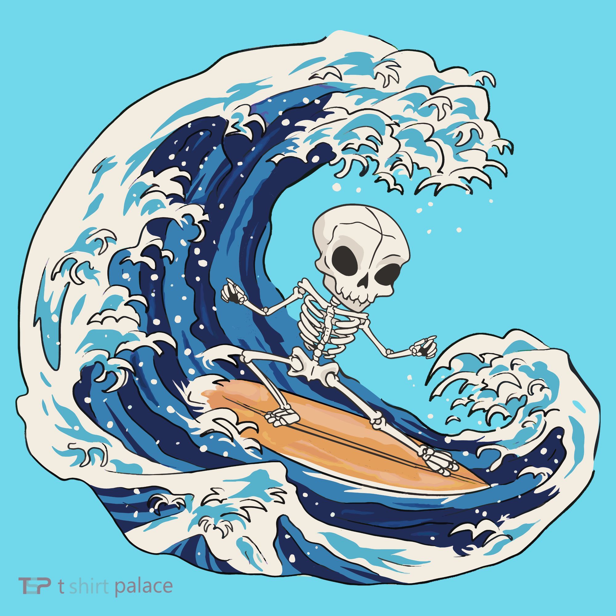 Skeleton Surfing Summer Surfer Button