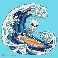 Skeleton Surfing Summer Surfer Kids Long Sleeve Shirt thumb 2