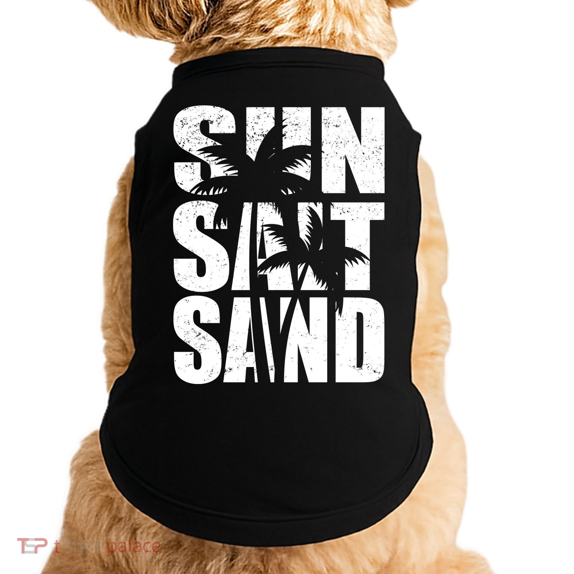 Sun Salt Sand Palm Trees Summer Break Doggie Tank