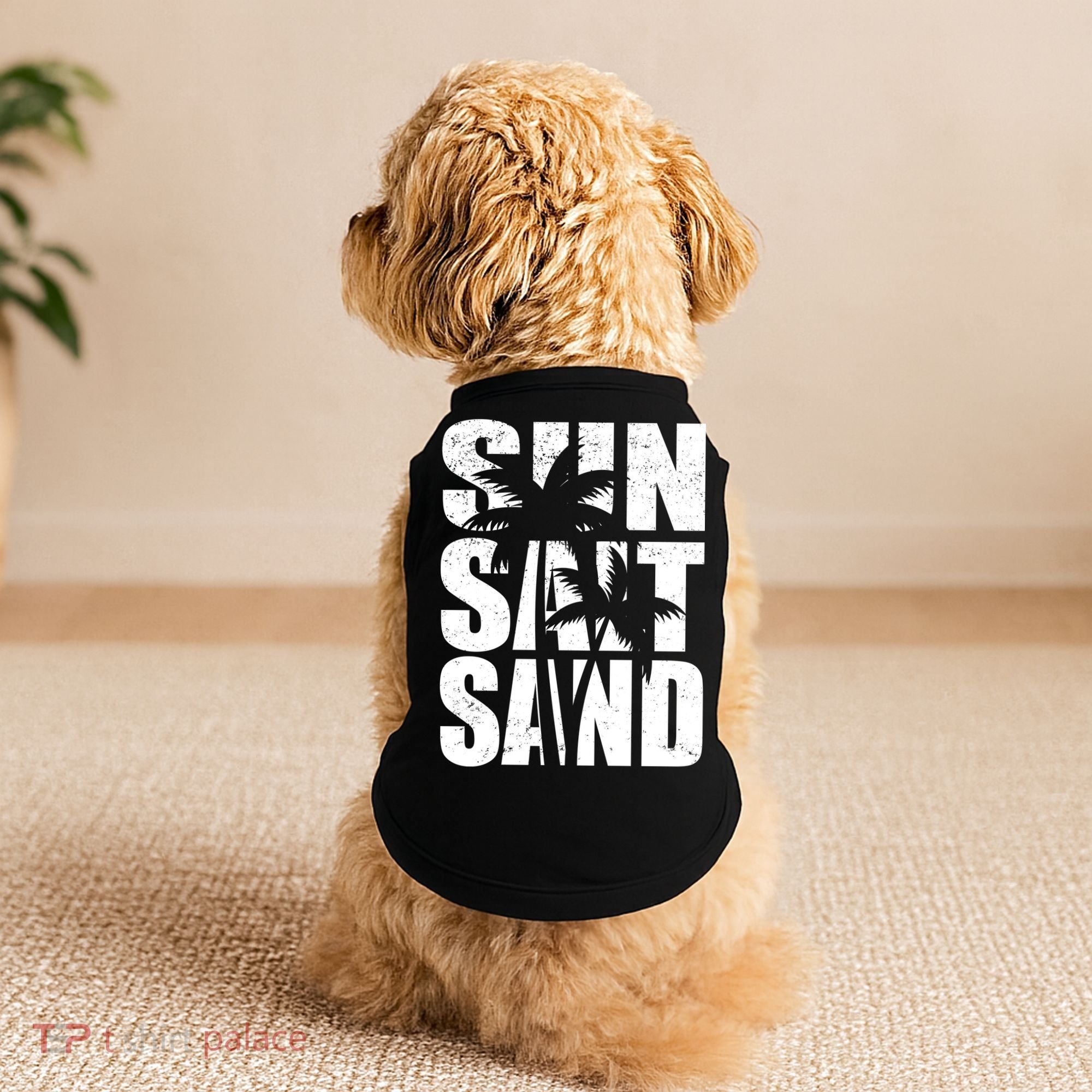 Sun Salt Sand Palm Trees Summer Break Doggie Tank