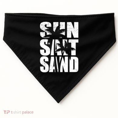Sun Salt Sand Palm Trees Summer Break USA-Made Doggie Bandana