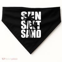 Sun Salt Sand Palm Trees Summer Break USA-Made Doggie Bandana thumb 0
