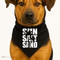 Sun Salt Sand Palm Trees Summer Break USA-Made Doggie Bandana thumb 1