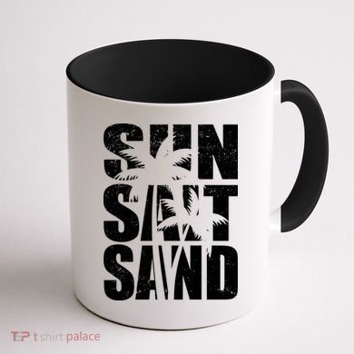 Sun Salt Sand Palm Trees Summer Break Coffee Mug back