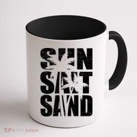 Sun Salt Sand Palm Trees Summer Break Coffee Mug thumb 1