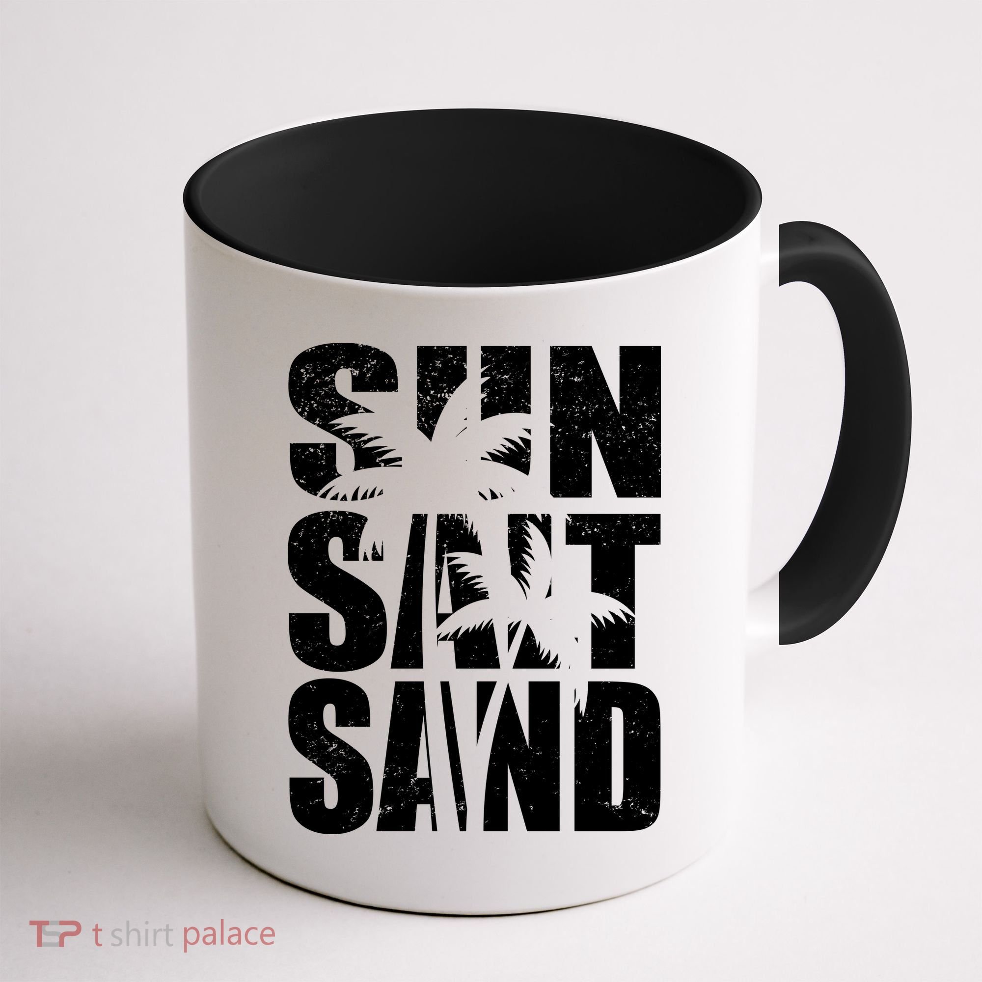 Sun Salt Sand Palm Trees Summer Break Coffee Mug
