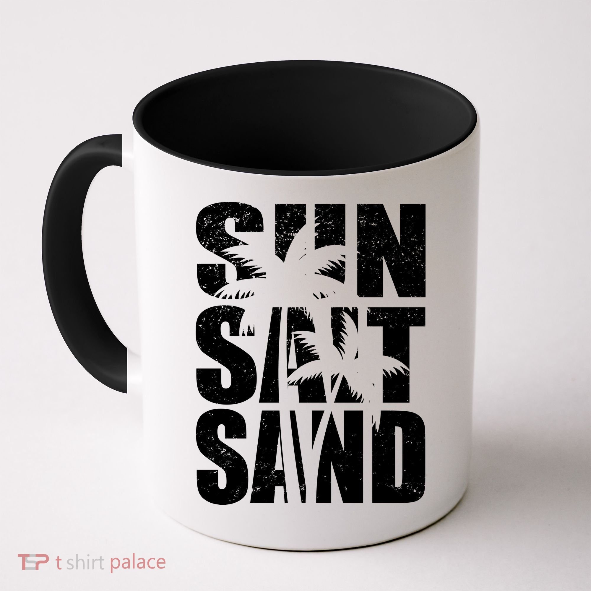 Sun Salt Sand Palm Trees Summer Break Coffee Mug