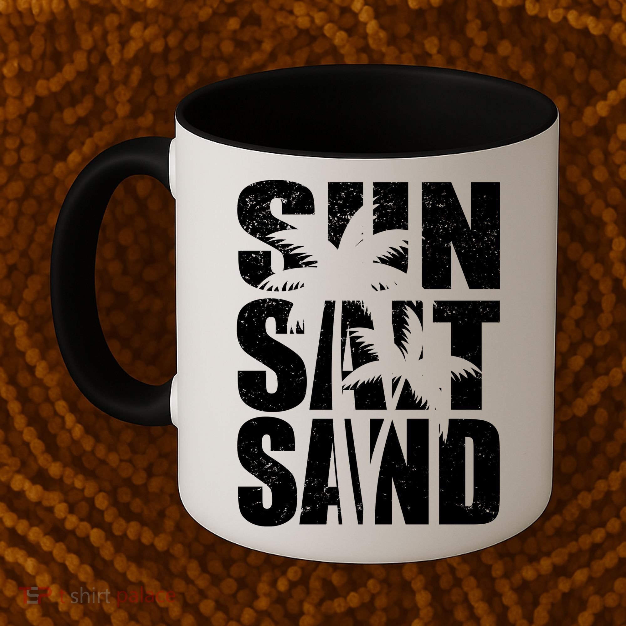 Sun Salt Sand Palm Trees Summer Break Coffee Mug