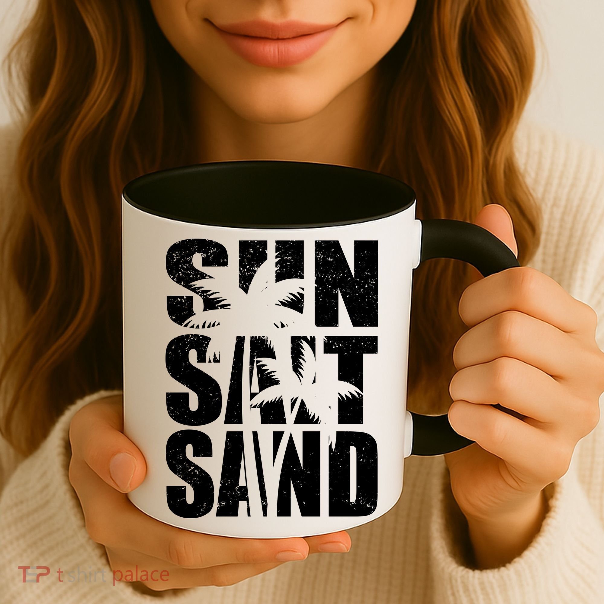 Sun Salt Sand Palm Trees Summer Break Coffee Mug