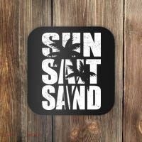 Sun Salt Sand Palm Trees Summer Break Coaster thumb 0