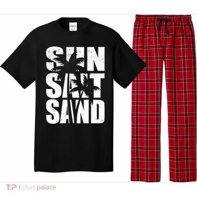 Sun Salt Sand Palm Trees Summer Break Pajama Set