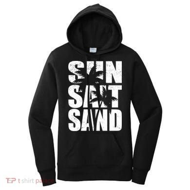 Sun Salt Sand Palm Trees Summer Break Women's Hoodie