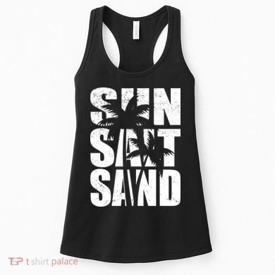 Sun Salt Sand Palm Trees Summer Break Women's Tank Top