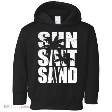 Sun Salt Sand Palm Trees Summer Break Toddler Hoodie
