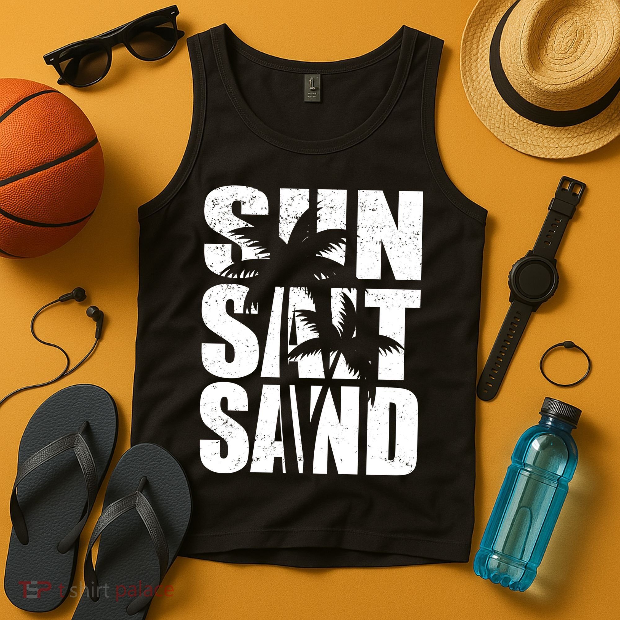Sun Salt Sand Palm Trees Summer Break Tank Top