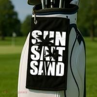 Sun Salt Sand Palm Trees Summer Break Golf Towel thumb 2