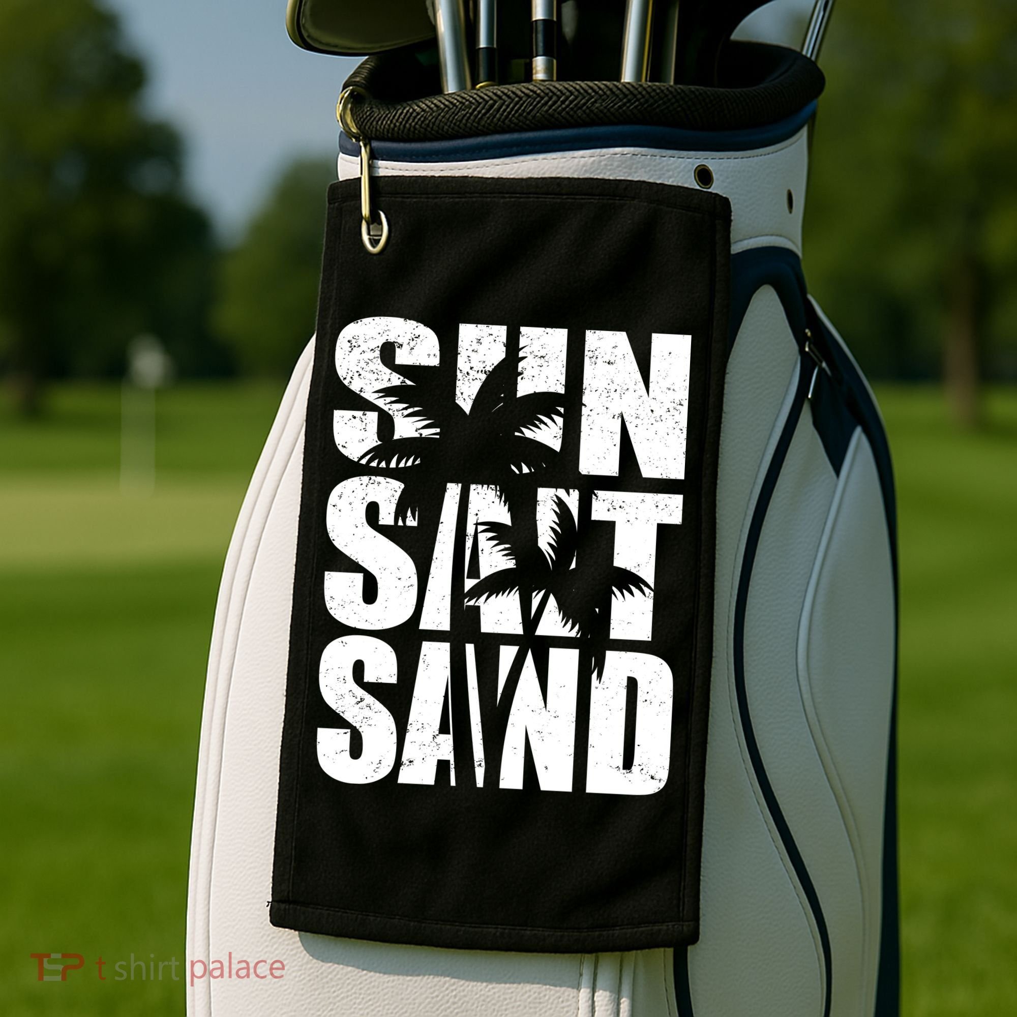 Sun Salt Sand Palm Trees Summer Break Golf Towel
