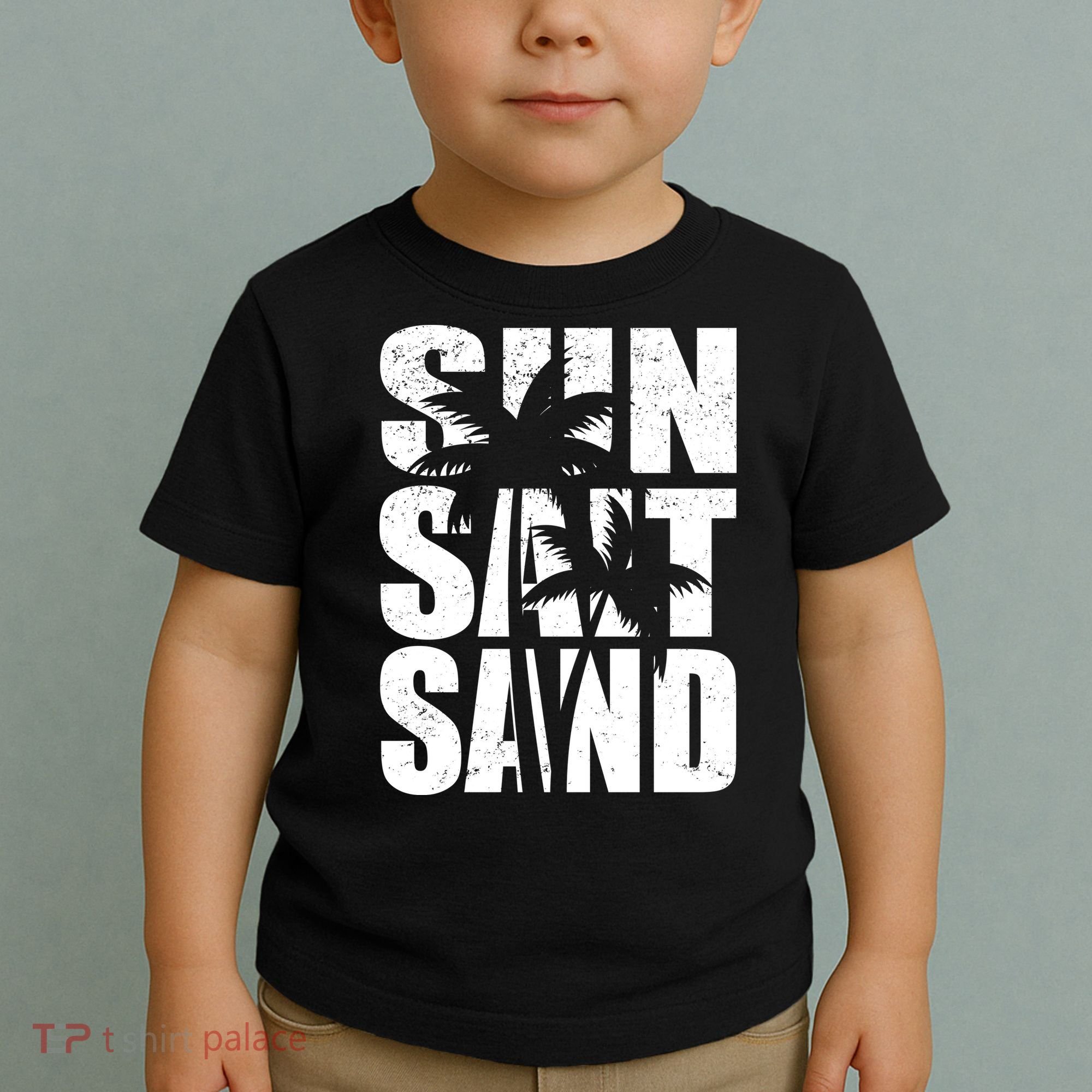 Sun Salt Sand Palm Trees Summer Break Toddler T-Shirt