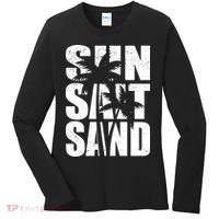 Sun Salt Sand Palm Trees Summer Break Women's Long Sleeve Shirt thumb 0