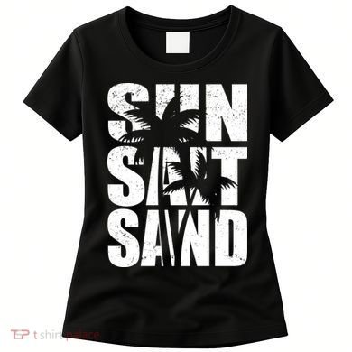 Sun Salt Sand Palm Trees Summer Break Women's T-Shirt