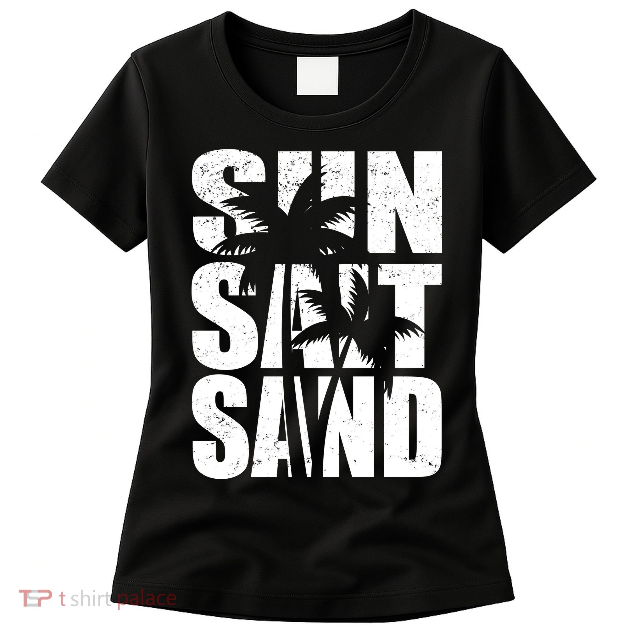 Sun Salt Sand Palm Trees Summer Break Women's T-Shirt