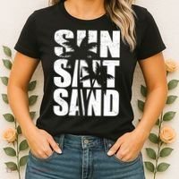 Sun Salt Sand Palm Trees Summer Break Women's T-Shirt thumb 2
