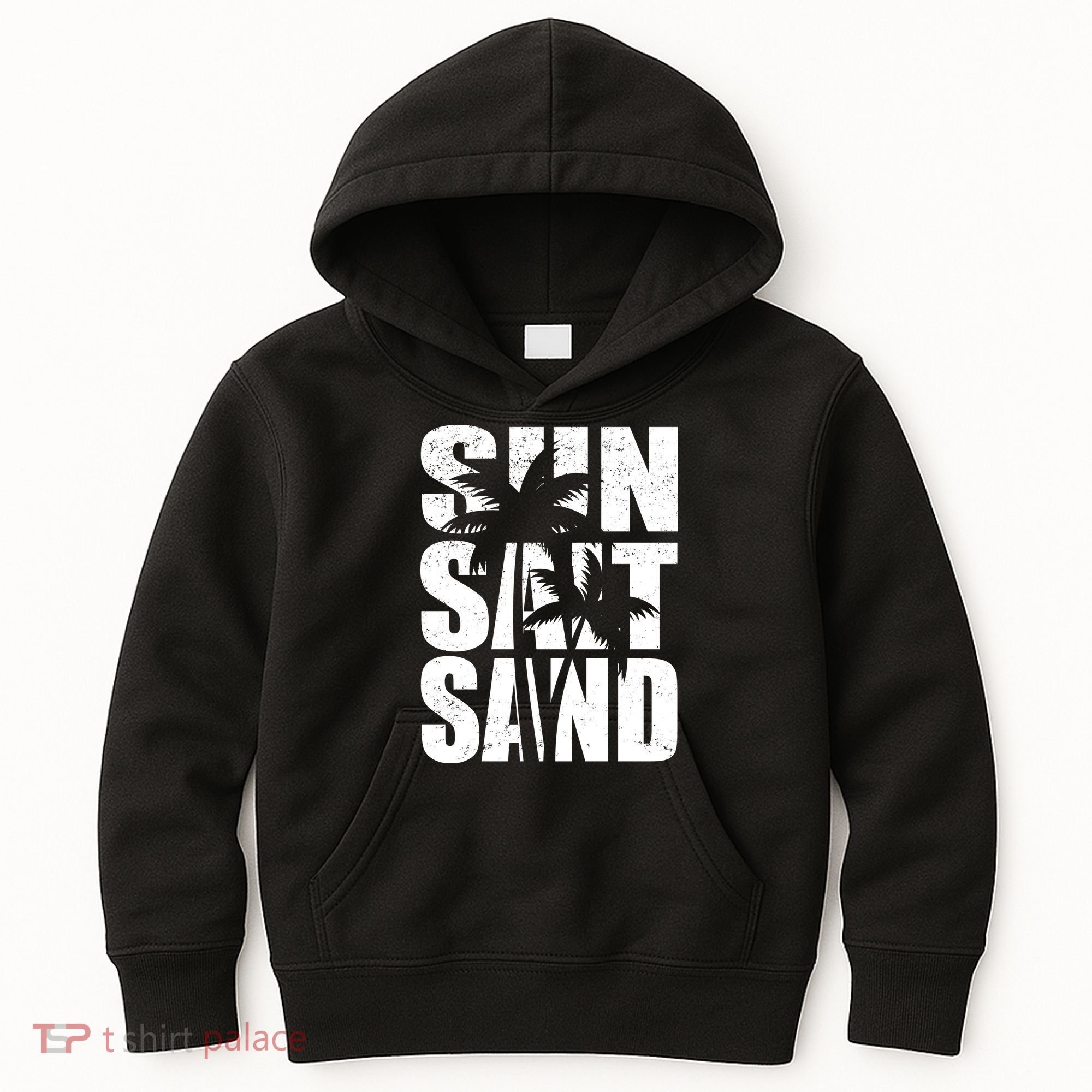 Sun Salt Sand Palm Trees Summer Break Kids Hoodie