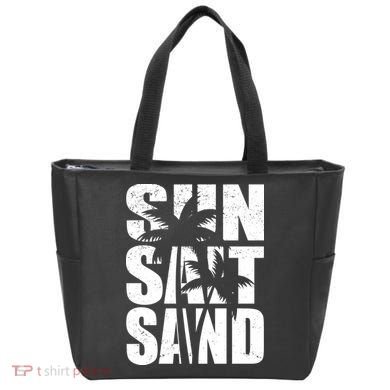 Sun Salt Sand Palm Trees Summer Break Tote Bag