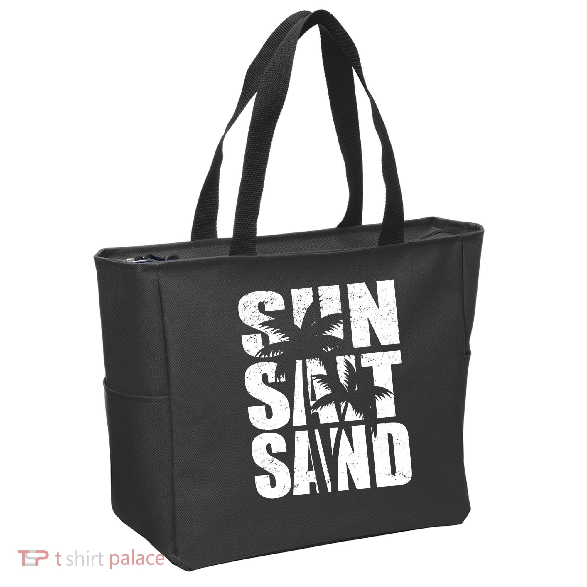 Sun Salt Sand Palm Trees Summer Break Tote Bag
