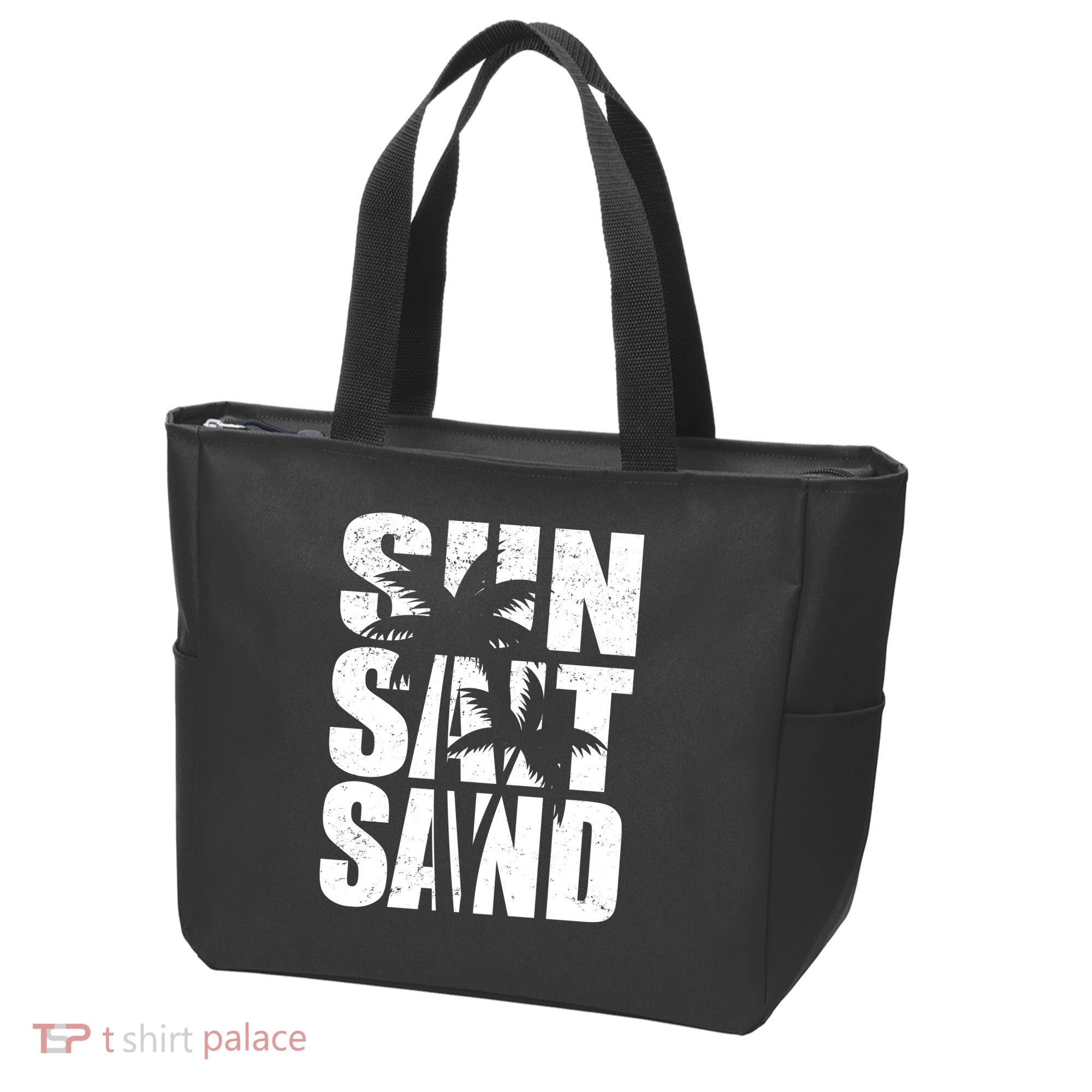 Sun Salt Sand Palm Trees Summer Break Tote Bag