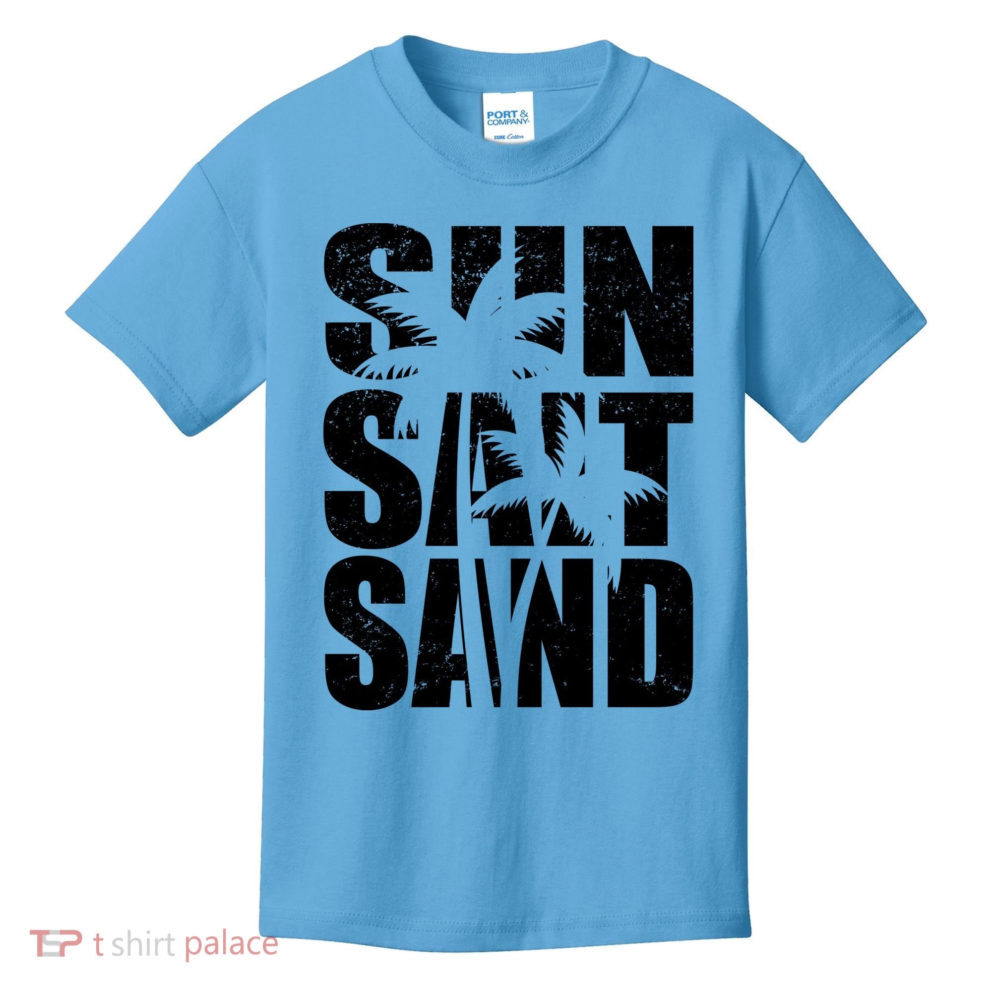 Sun Salt Sand Palm Trees Summer Break Kids T-Shirt