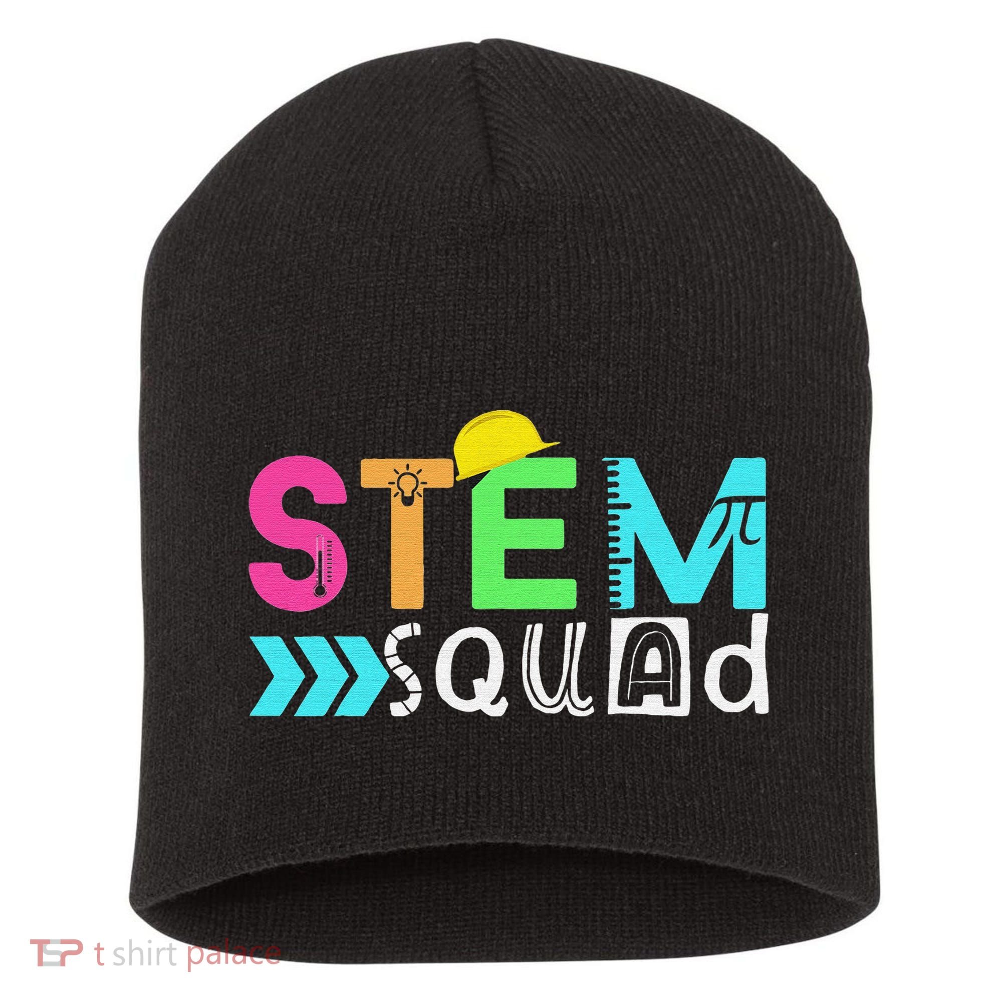 STEM Squad Science Technology Engineering Math Teacher Short Acrylic Beanie