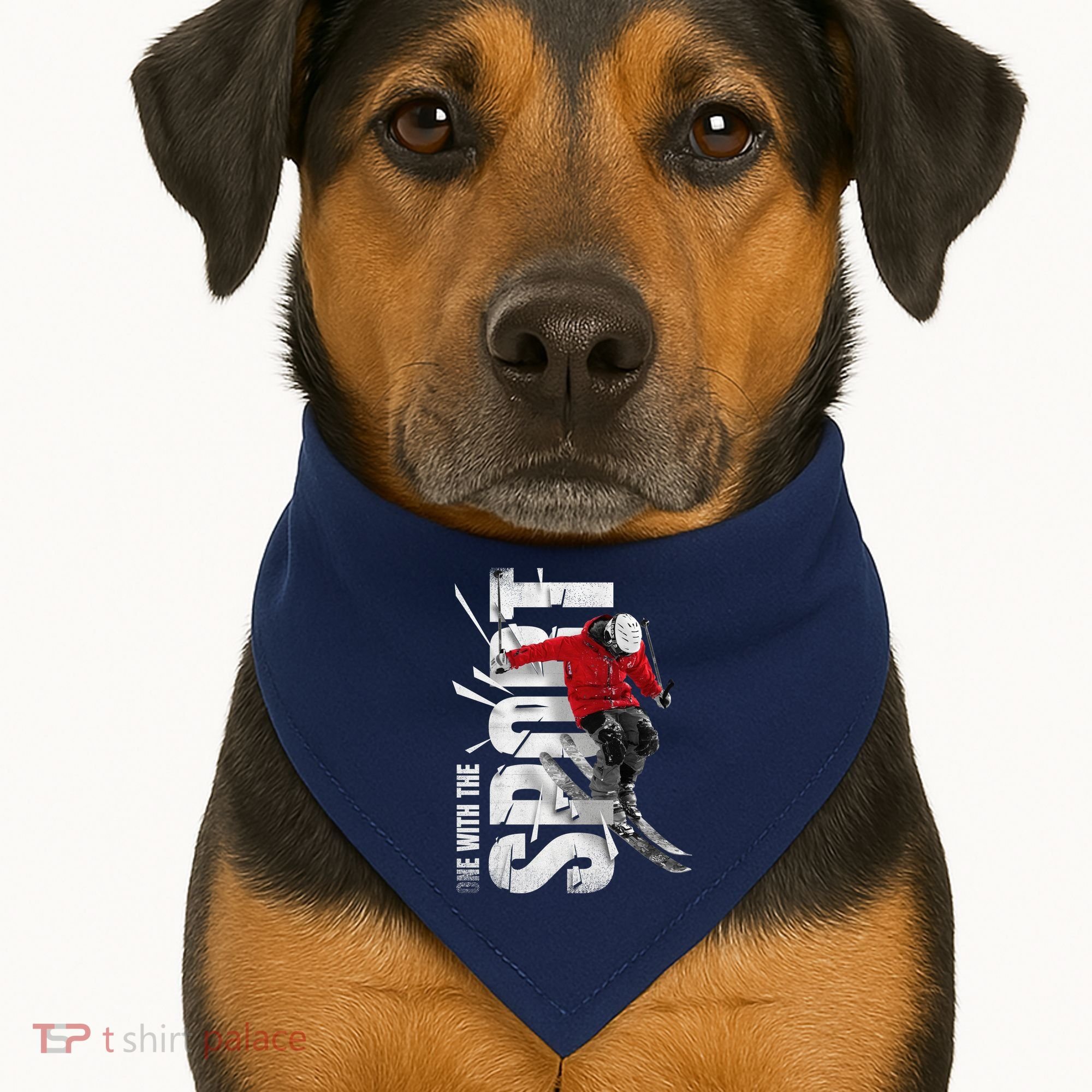 Snow Skiing USA-Made Doggie Bandana