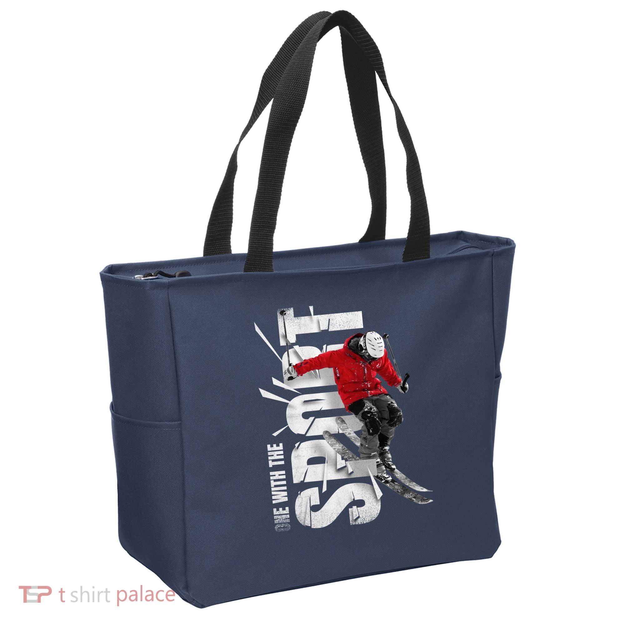 Snow Skiing Tote Bag
